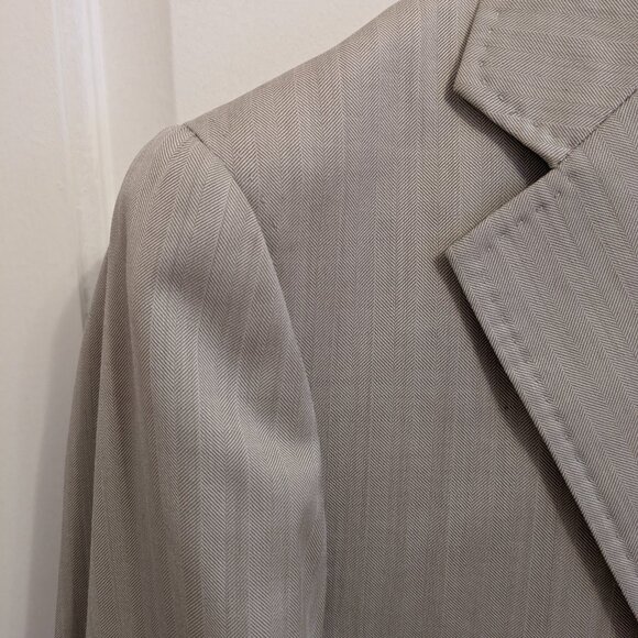 SuitSupply 3 Button Herringbone Silk and Linen Suit - Picture 2 of 8